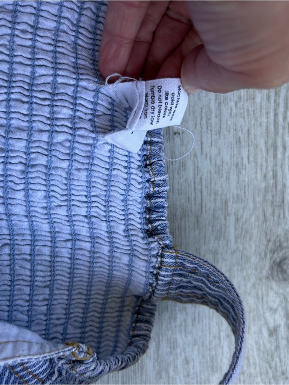 Japna Pinstriped Denim dress Womens Size S Blue Cottagecore Picnic Spring - Picture 4 of 8